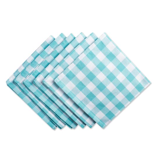 DII® Checkers Dinner Napkins, 6ct. in Aqua Blue | 20" x 20" | Michaels®
